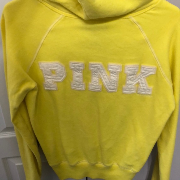 PINK Victoria's Secret Tops - VS Pink hoodie bright yellow medium